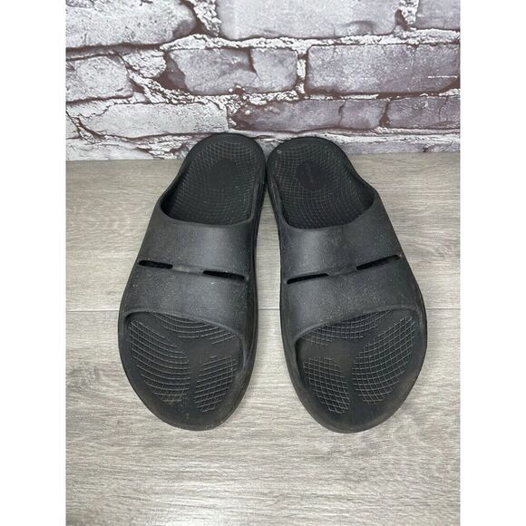 OOFOS OOahh Recovery Black Rubber Slip On Lightweight Sandals Men Sz 12M US/45EU main image 9
